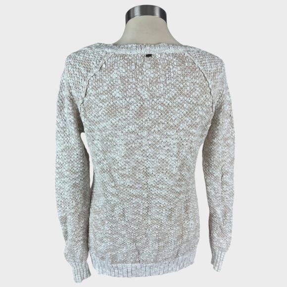 O'Neill XS High Low Sweater Cream Beige Scoop Neck Slouchy - Picture 2 of 12